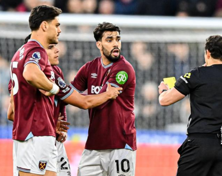 帕奎塔染红引赌球猜测 西汉姆将为其提供心理支持